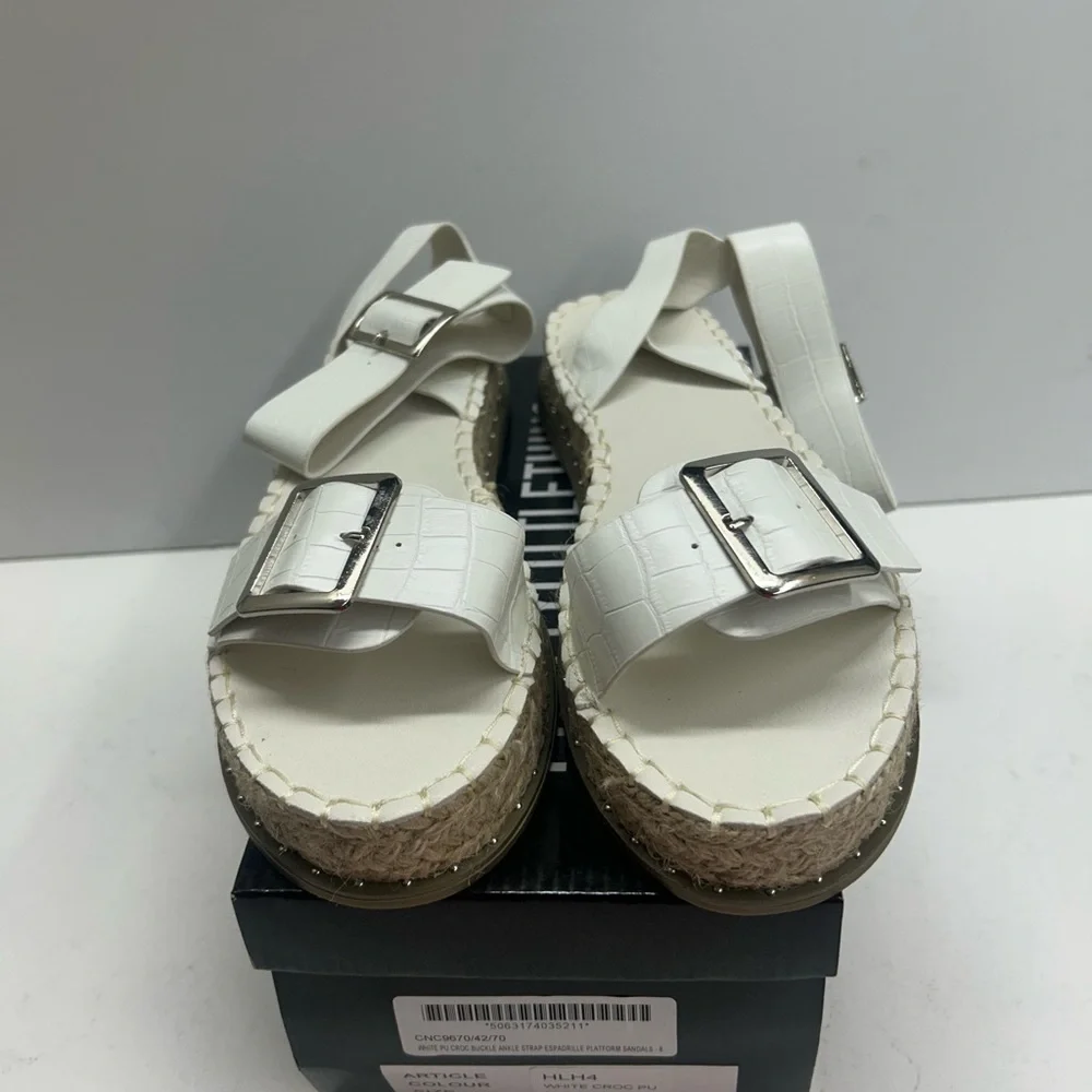 Pretty Little‎ Thing White Espadrille Sandals
